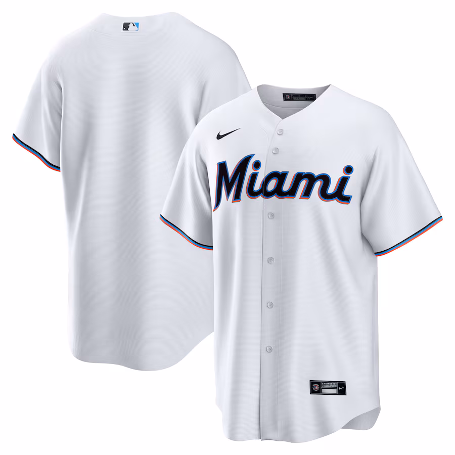 Men's Miami Marlins Nike White Home Replica Team Jersey