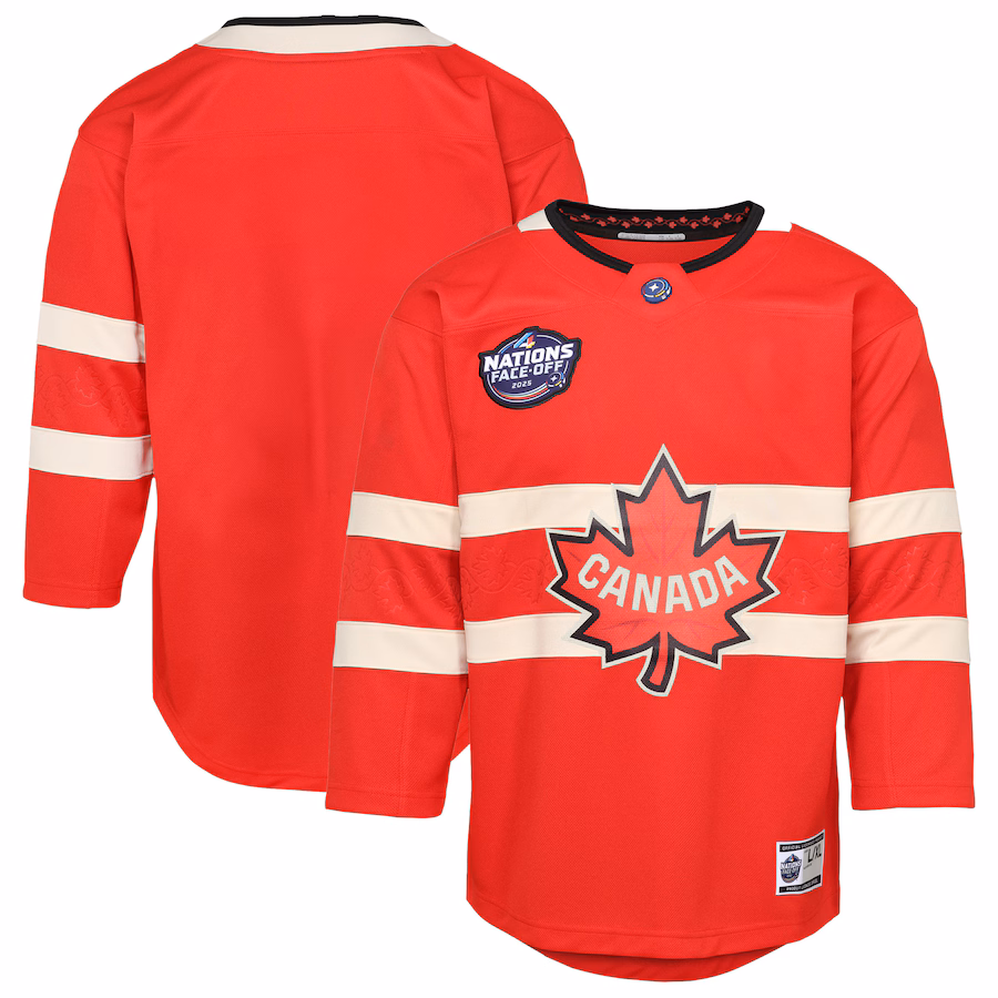Youth Canada Red 2025 4 Nations Face-Off Premier Jersey