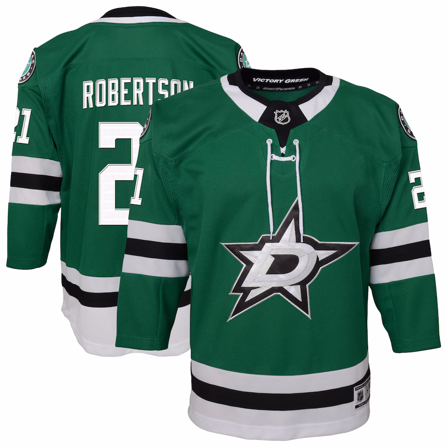 Youth Dallas Stars Jason Robertson Kelly Green Home Premier Player Jersey