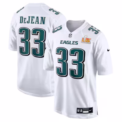 Men's Philadelphia Eagles Cooper DeJean Nike Tundra White Super Bowl LIX Fashion Game Jersey