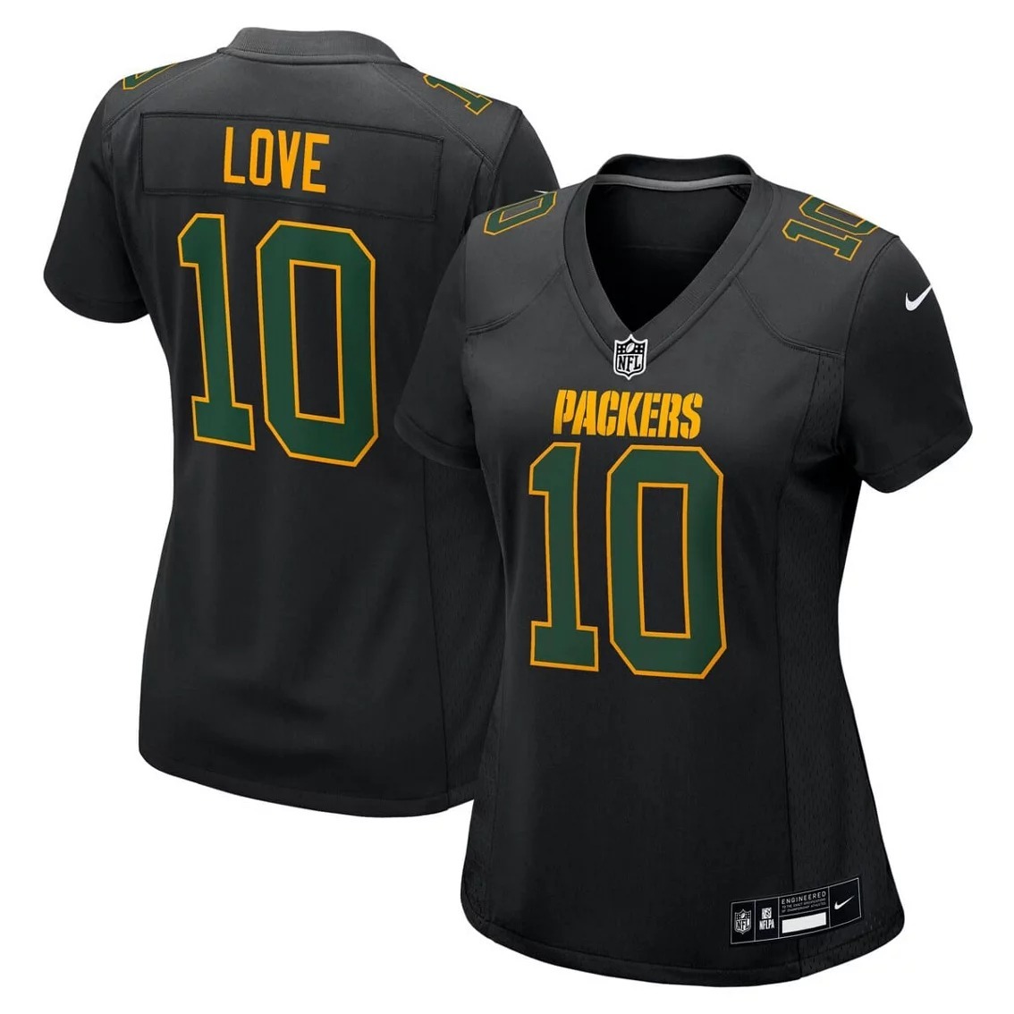 Women's Green Bay Packers Jordan Love Nike Black Fashion Game Jersey