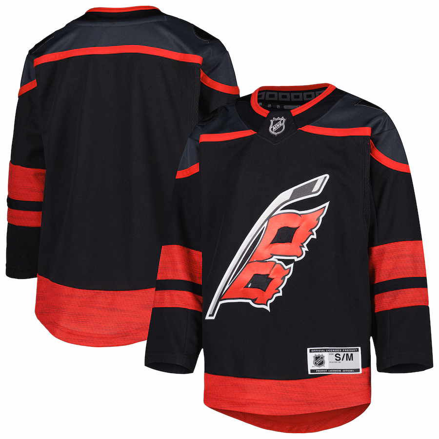Youth Carolina Hurricanes Black 2021/22 Alternate Premier Jersey