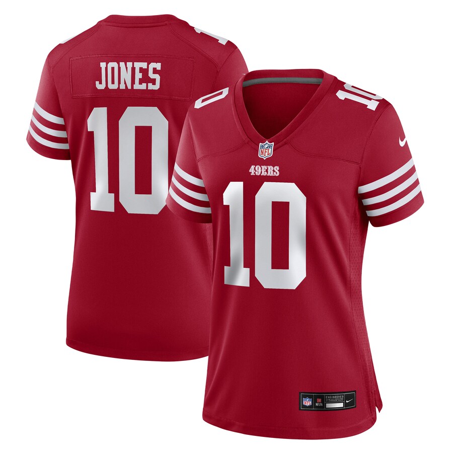 Women's San Francisco 49ers Mac Jones Nike Scarlet Team Game Jersey
