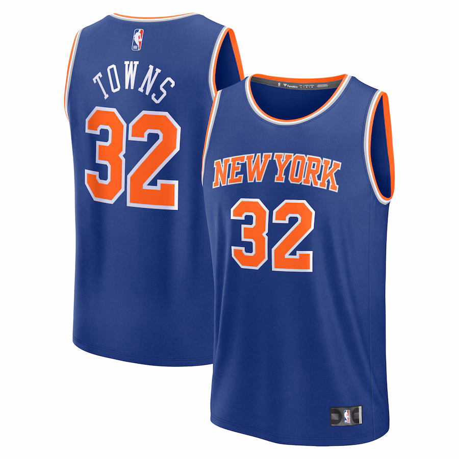 Men's New York Knicks Karl-Anthony Towns Fanatics Blue Fast Break Replica Player Jersey - Icon Edition