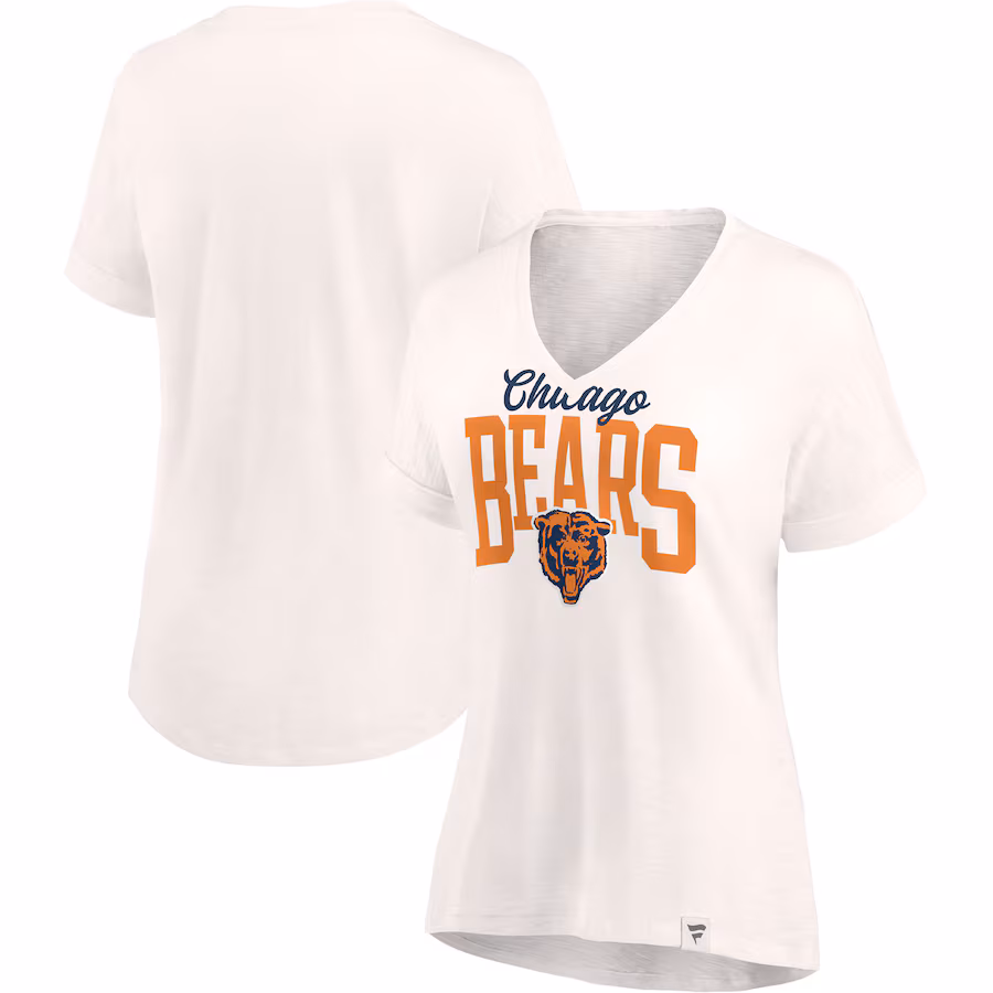 Men's Chicago Bears Nike Heathered Navy/Heathered Orange Color Block Team Name T-Shirt