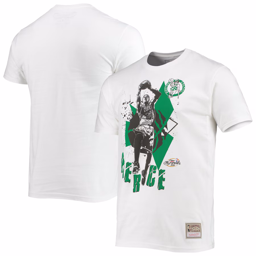 Men's Boston Celtics Paul Pierce Mitchell & Ness White Suite Sensations Player T-Shirt