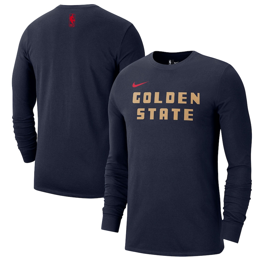 Men's Golden State Warriors Nike Navy 2024/25 City Edition Essential Logo Long Sleeve T-Shirt