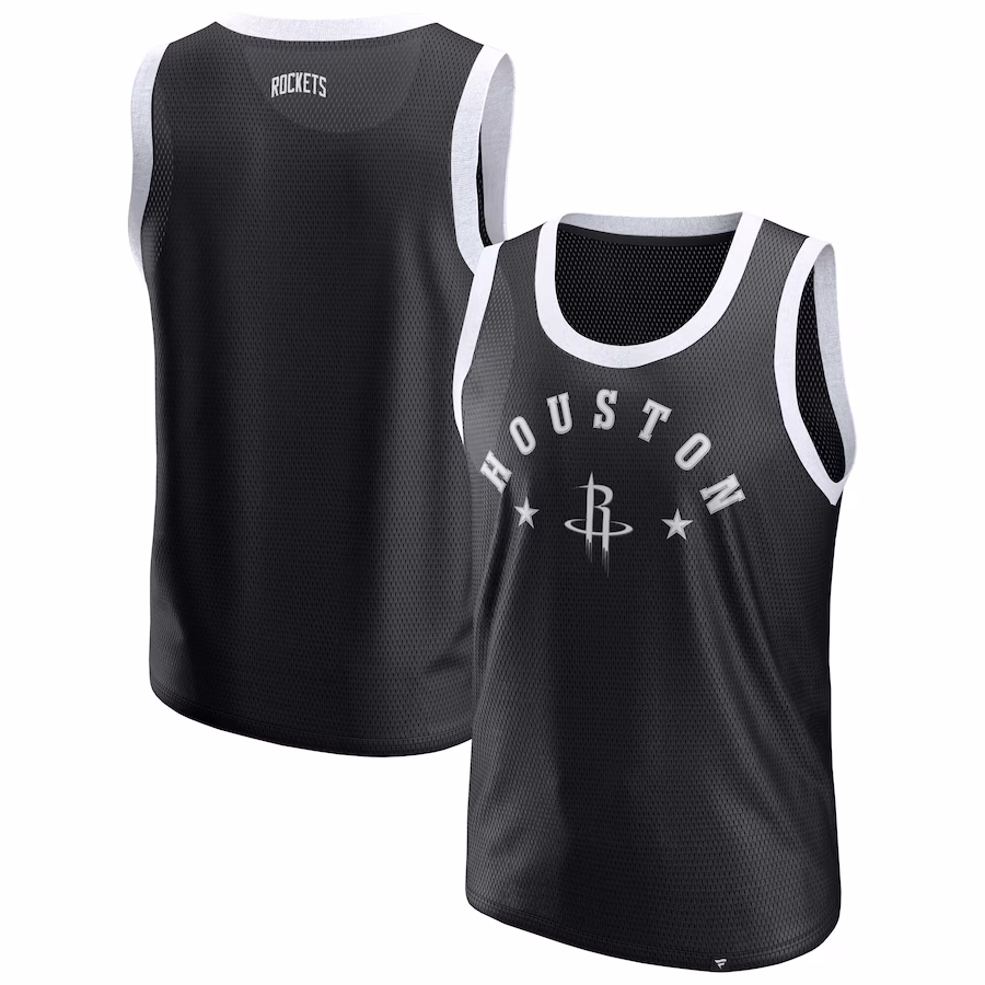 Men's Houston Rockets  Fanatics Black Mesh Tank Top