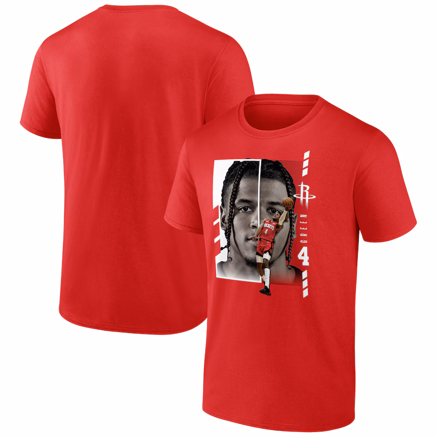 Men's Houston Rockets Jalen Green Red Jump Pass T-Shirt