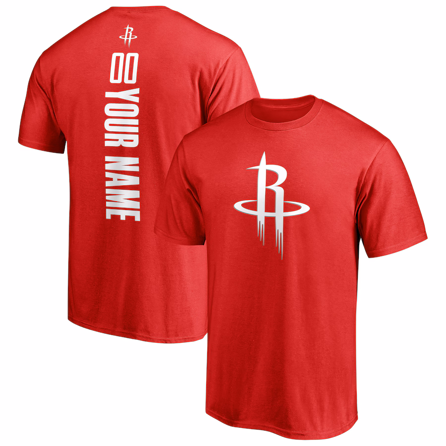 Men's Houston Rockets Red Playmaker Personalized Name & Number T-Shirt