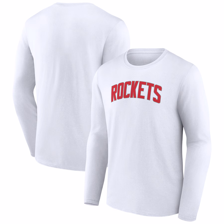 Men's Houston Rockets White Alternate Logo Long Sleeve T-Shirt