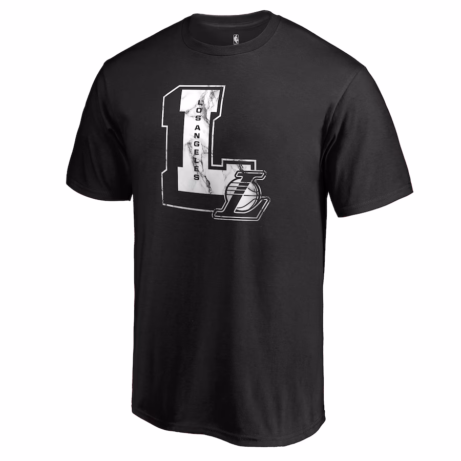 Men's Los Angeles Lakers Black Letterman T-Shirt