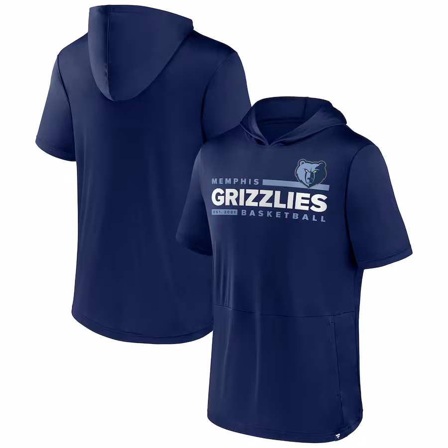 Men's Memphis Grizzlies Fanatics Navy Possession Hoodie T-Shirt