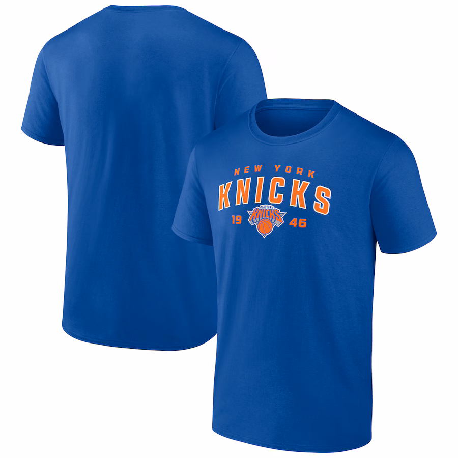 Men's New York Knicks Blue Rebel Logo T-Shirt