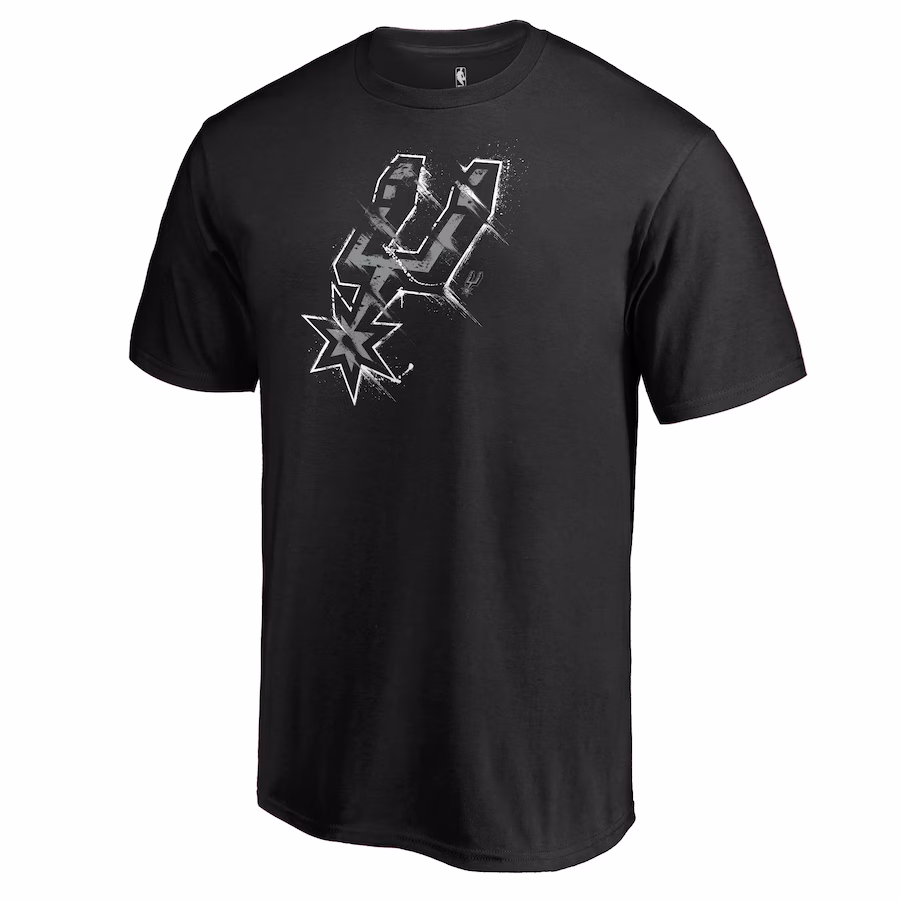 Men's San Antonio Spurs Black Splatter Logo T-Shirt