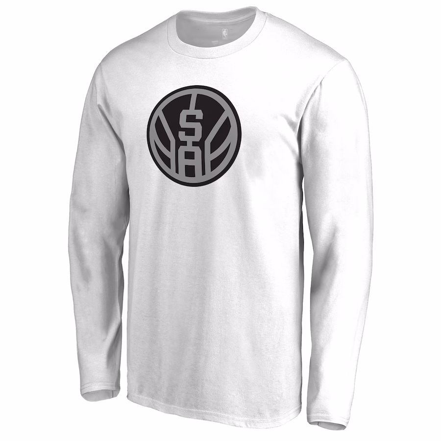 Men's San Antonio Spurs White Alternate Logo Long Sleeve T-Shirt