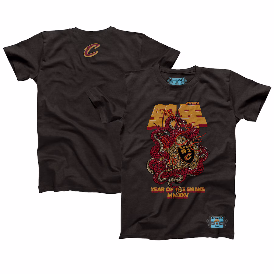 Unisex Cleveland Cavaliers NBALab x Hyperfly Heather Black Year of the Snake Lunar New Year Collection T-Shirt