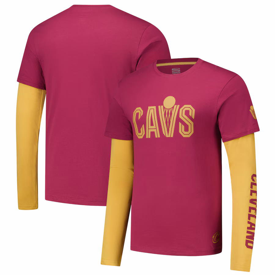 Unisex Cleveland Cavaliers Stadium Essentials Wine Spectator Twofer Long Sleeve  T-Shirt