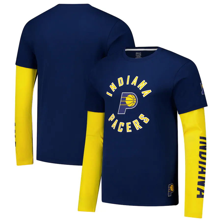 Unisex Indiana Pacers Stadium Essentials Navy Spectator Twofer Long Sleeve  T-Shirt