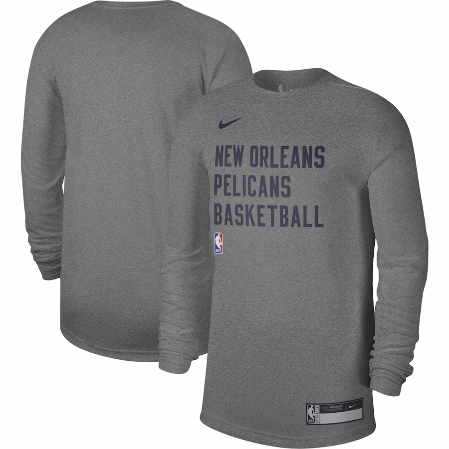Unisex New Orleans Pelicans Nike Heather Gray 2023/24 Legend On-Court Practice Long Sleeve T-Shirt
