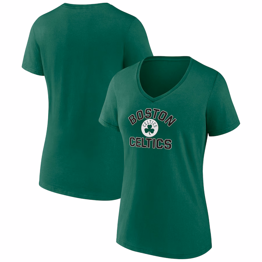 Women's Boston Celtics Green Overtime Team V-Neck T-Shirt
