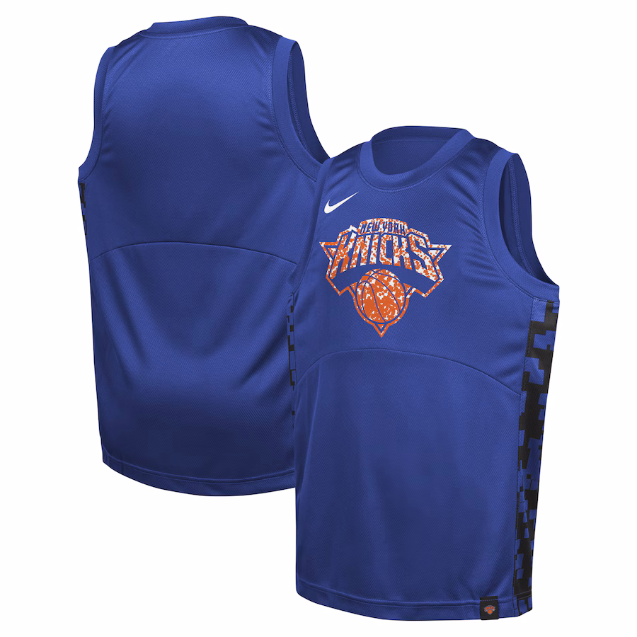 Youth New York Knicks  Nike Blue Courtside Starting Five Team Jersey