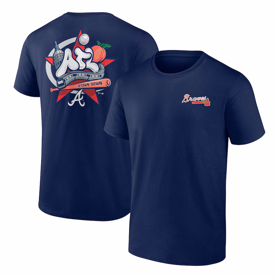 Men's Atlanta Braves Navy Hometown Collection Nice Kicks T-Shirt