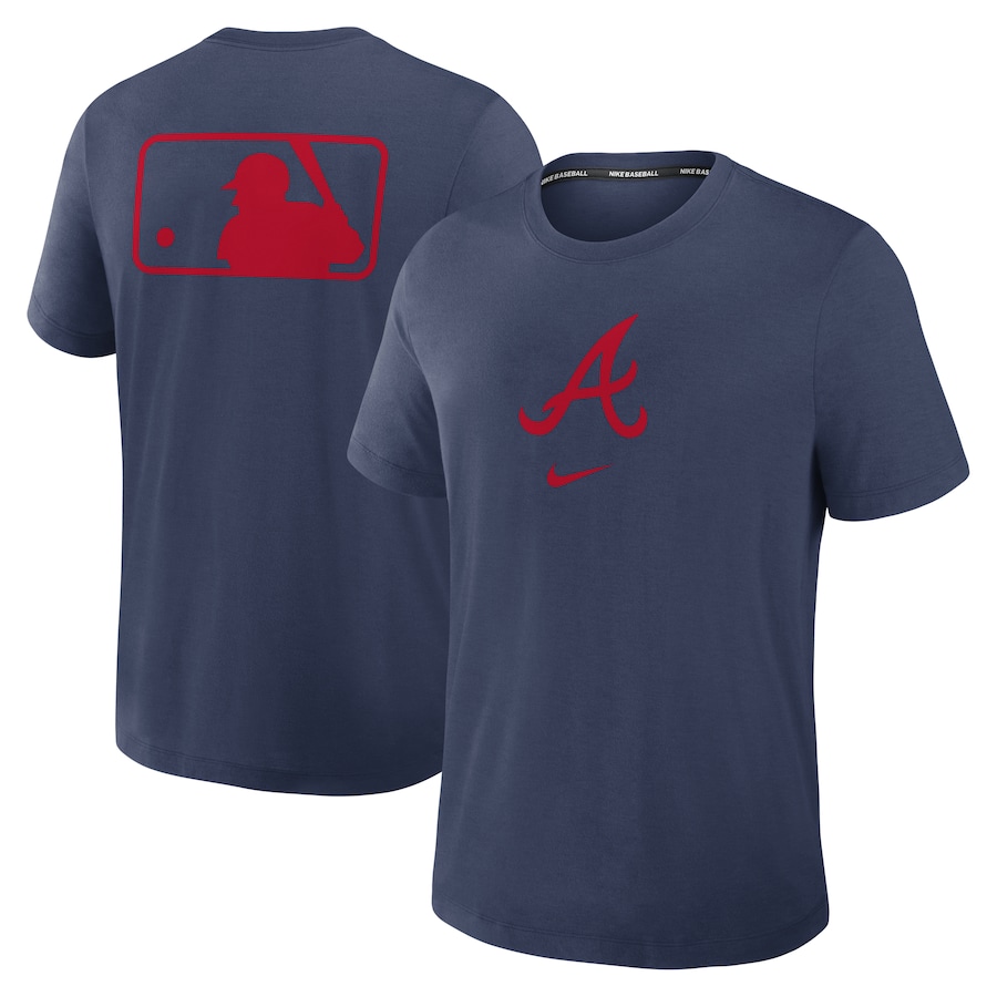 Men's Atlanta Braves Nike Navy Authentic Collection Early Work Tri-Blend Performance T-Shirt