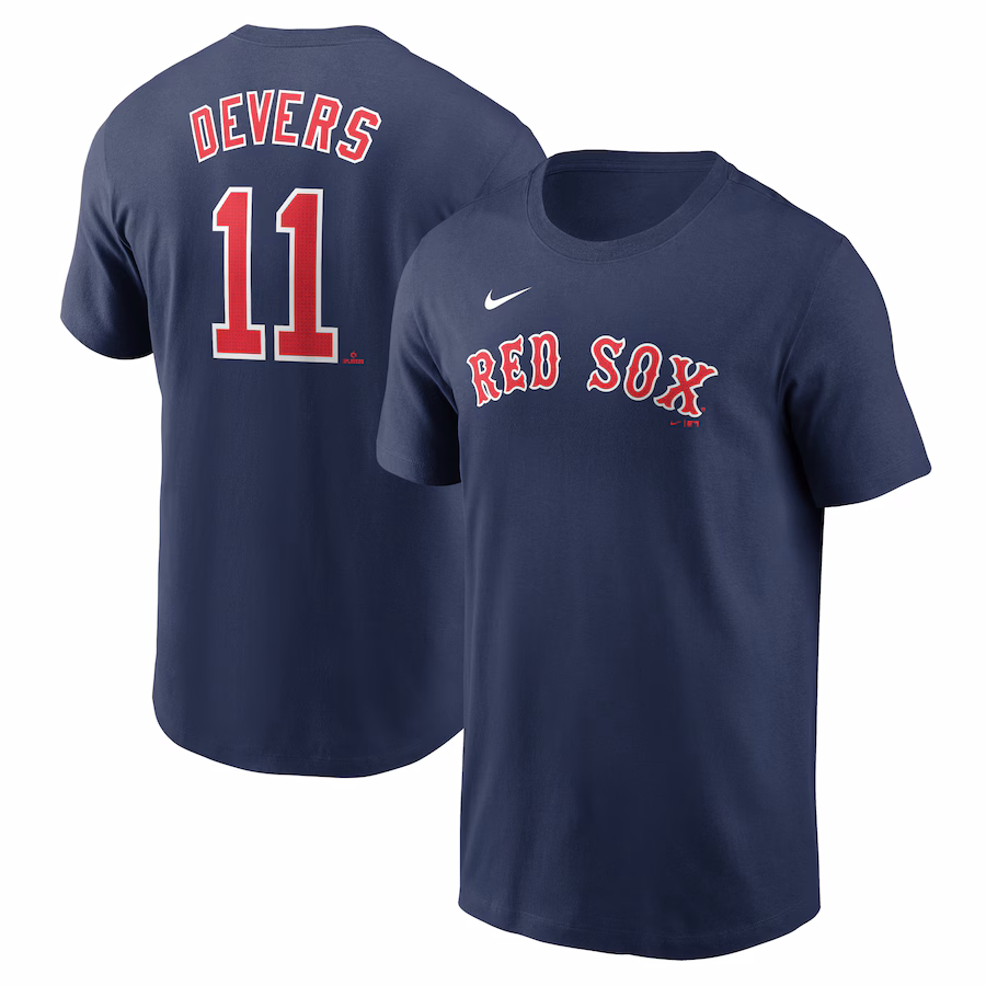 Men's Boston Red Sox Rafael Devers Nike Navy Fuse Name & Number T-Shirt