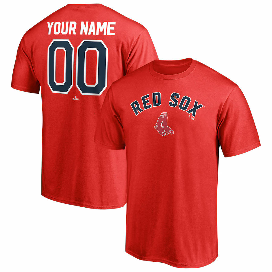 Men's Boston Red Sox Red Cooperstown Winning Streak Personalized Name & Number T-Shirt