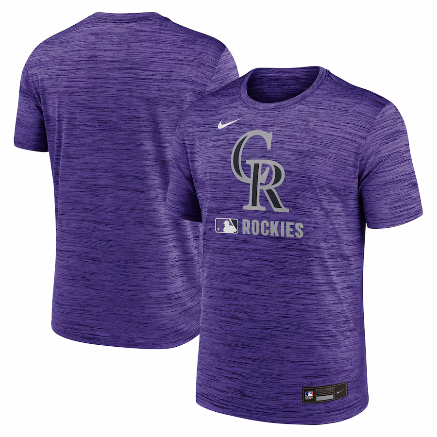 Men's Colorado Rockies Nike Purple Authentic Collection Velocity Performance Practice T-Shirt
