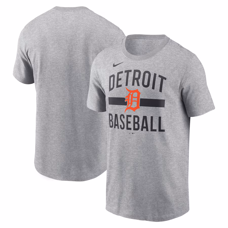 Men's Detroit Tigers Nike Heather Gray Arched T-Shirt