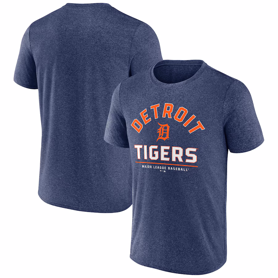 Men's Detroit Tigers Fanatics Heather Navy Front & Center T-Shirt