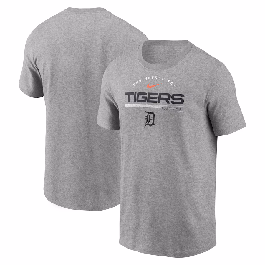 Men's Detroit Tigers Nike Heather Gray Team Engineered Performance T-Shirt