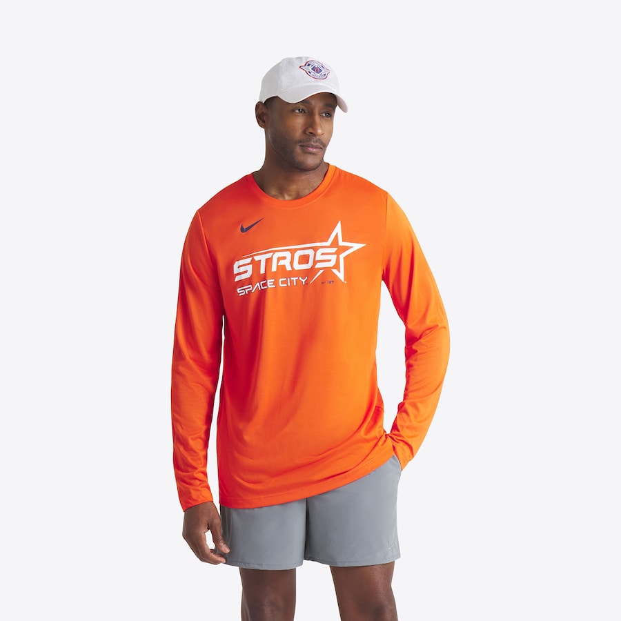 Men's Houston Astros Nike Orange 2025 City Connect Legend Performance Long Sleeve T-Shirt