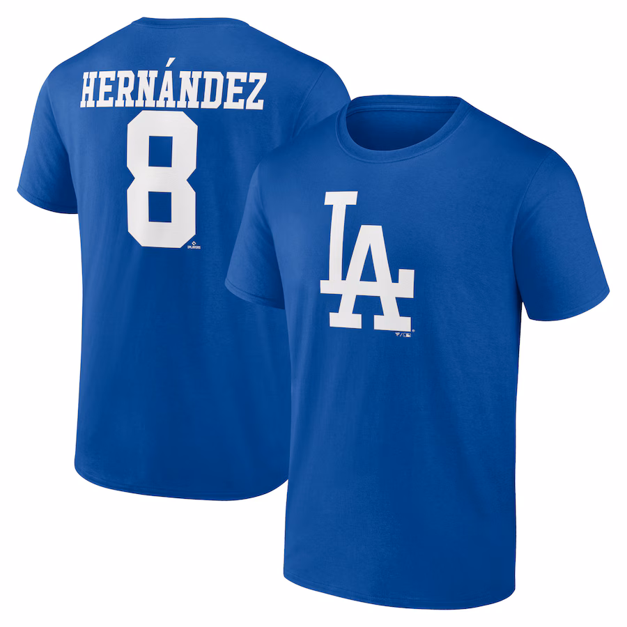 Men's Los Angeles Dodgers Enrique Hernandez Royal Icon Player Name & Number T-Shirt