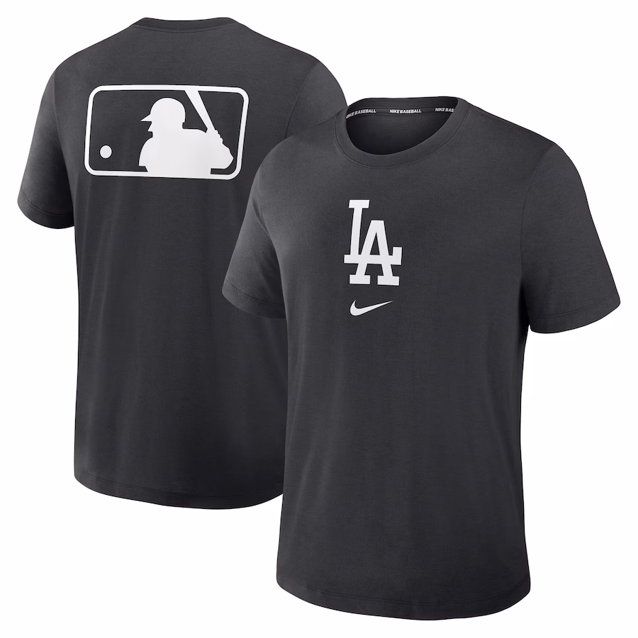 Men's Los Angeles Dodgers Nike Black Authentic Collection Early Work Tri-Blend Performance T-Shirt