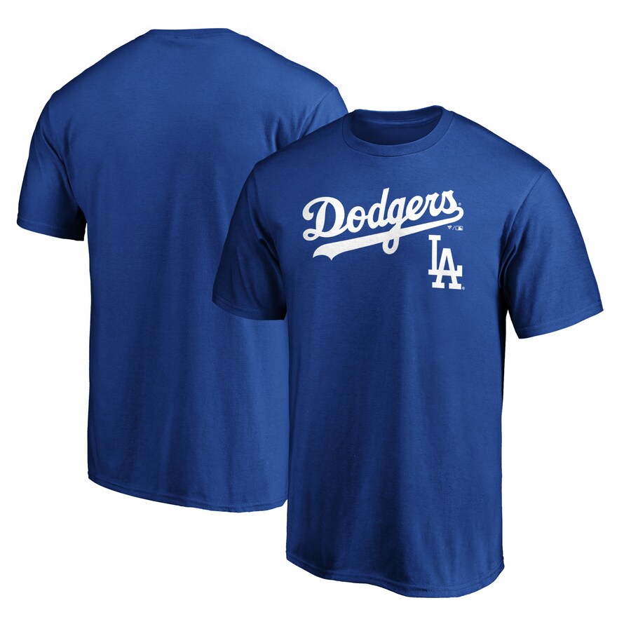 Men's Los Angeles Dodgers Royal Team Lock Up Wordmark T-Shirt