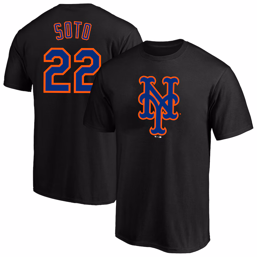 Men's New York Mets Juan Soto Profile Black Big & Tall Name & Number T-Shirt