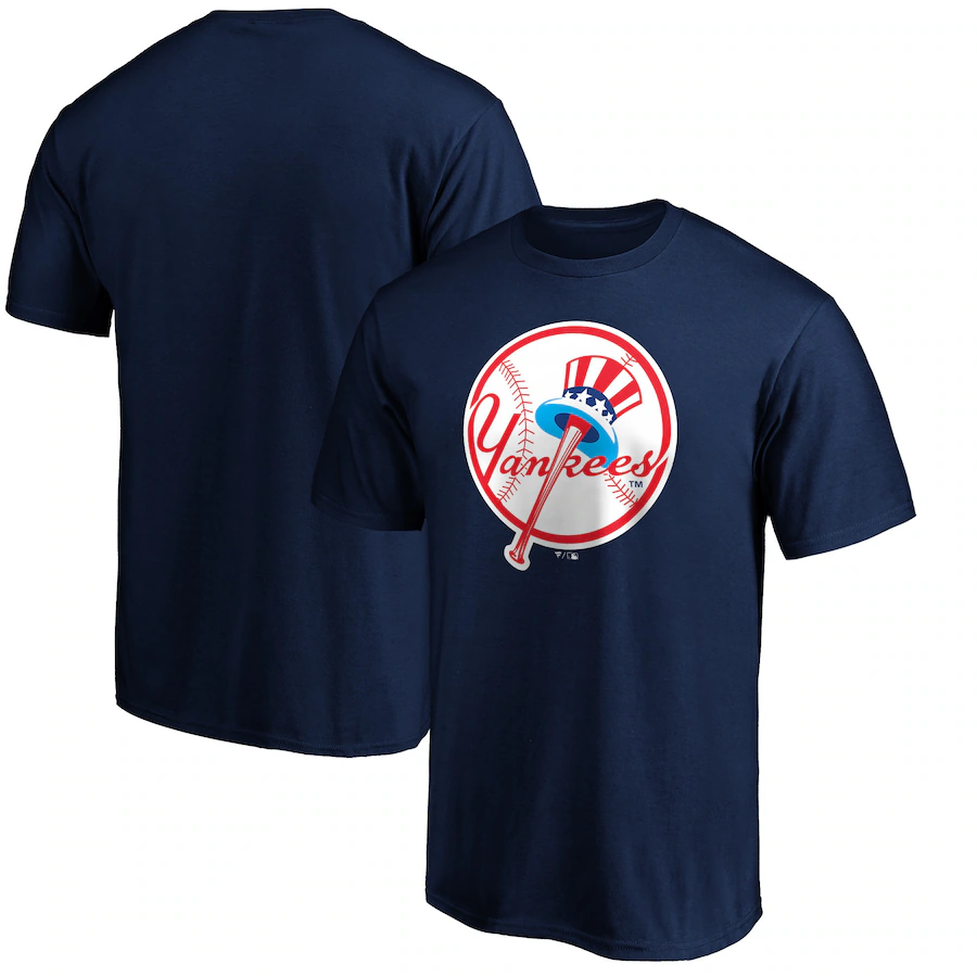 Men's New York Yankees Navy Cooperstown Collection Forbes Team Logo T-Shirt