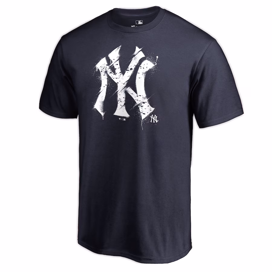 Men's New York Yankees Navy Splatter Logo T-Shirt