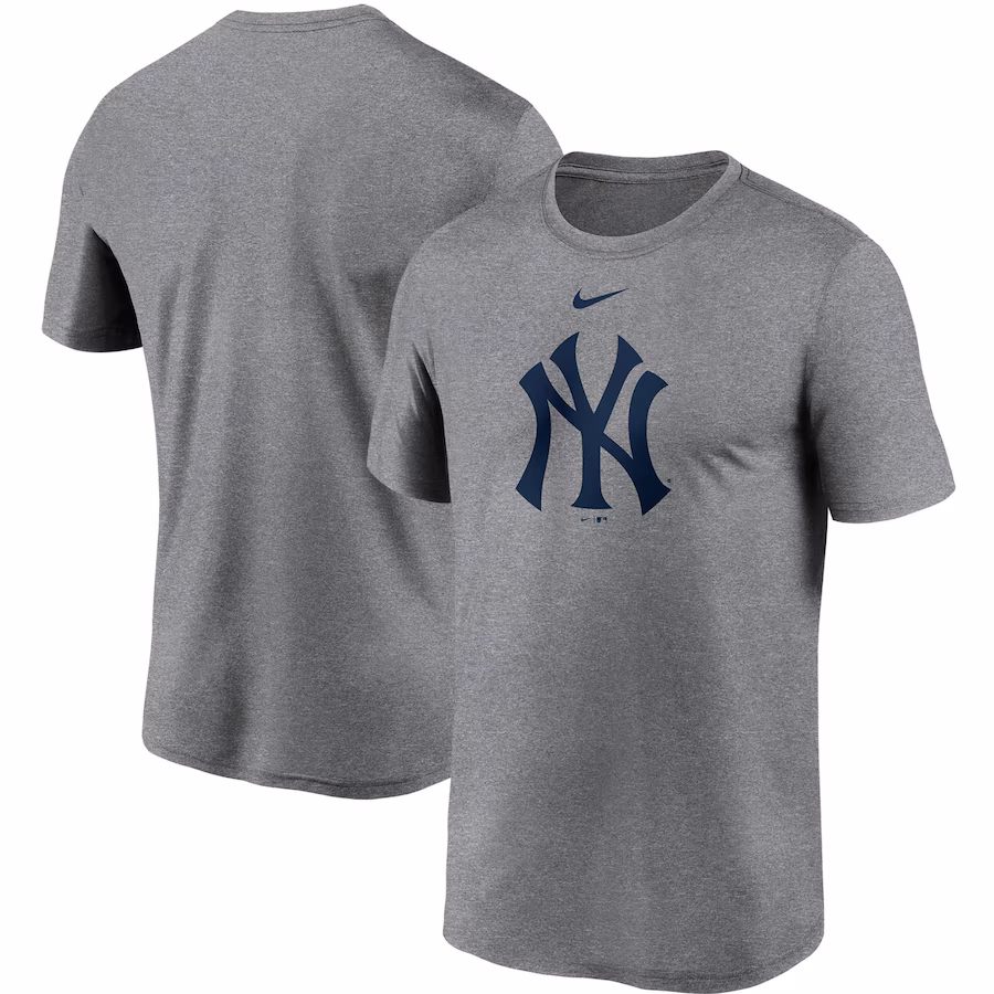 Men's New York Yankees Nike Gray Large Logo Legend Performance T-Shirt