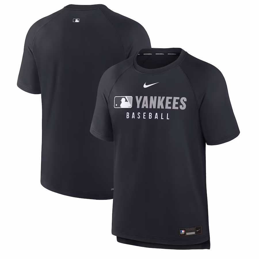 Men's New York Yankees Nike Navy Authentic Collection Pregame Raglan Performance T-Shirt