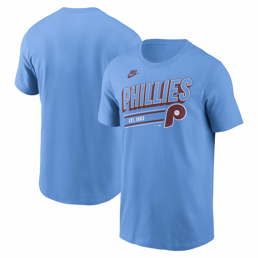 Men's Philadelphia Phillies Nike Light Blue Cooperstown Collection Retro T-Shirt