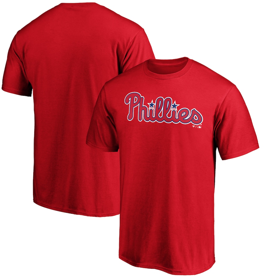 Men's Philadelphia Phillies Red Official Team Wordmark T-Shirt