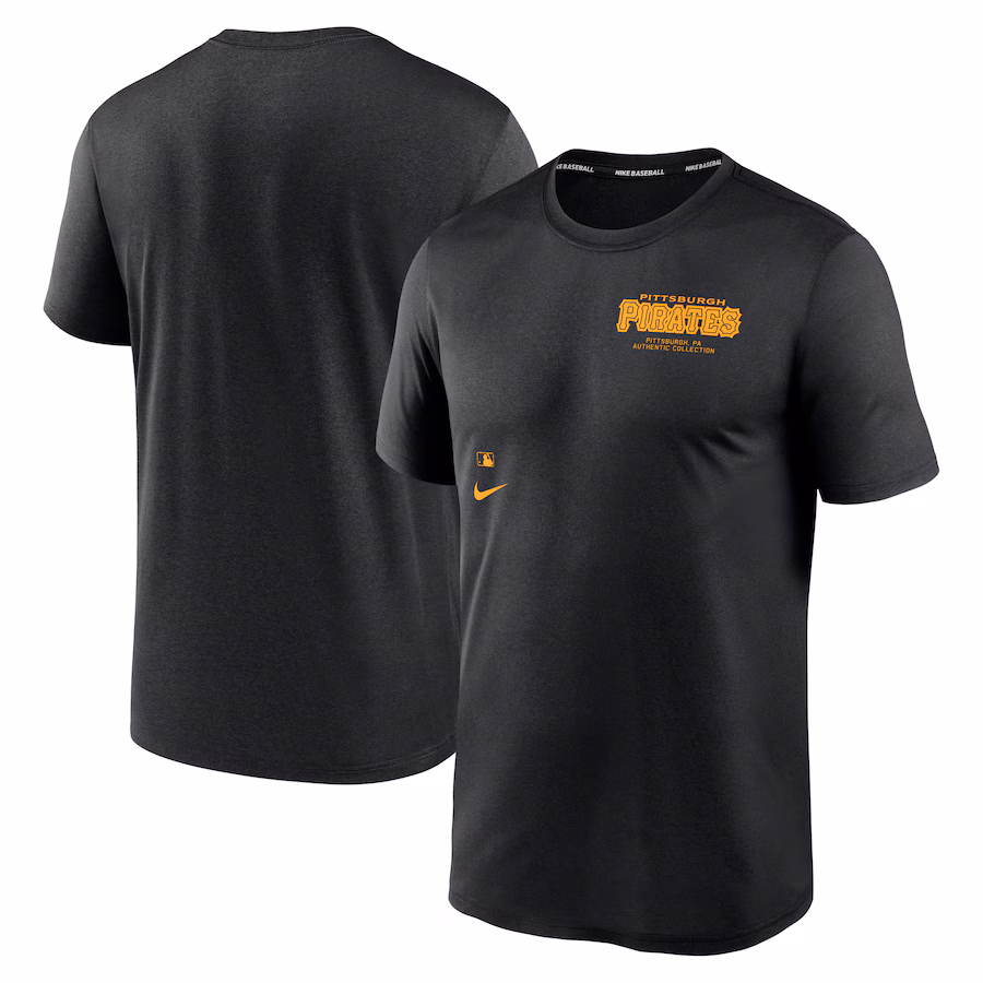 Men's Pittsburgh Pirates Nike Black Authentic Collection Early Work Tri-Blend Performance T-Shirt