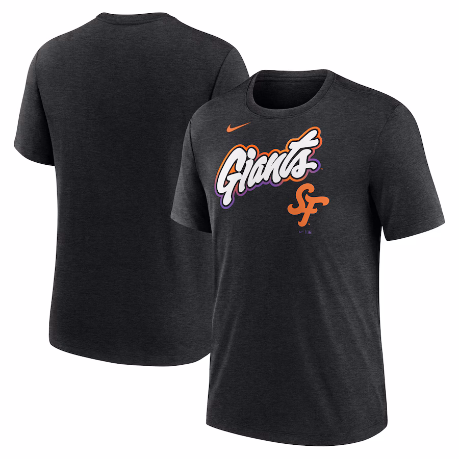 Men's San Francisco Giants Nike Heather Black 2025 City Connect Tri-Blend T-Shirt