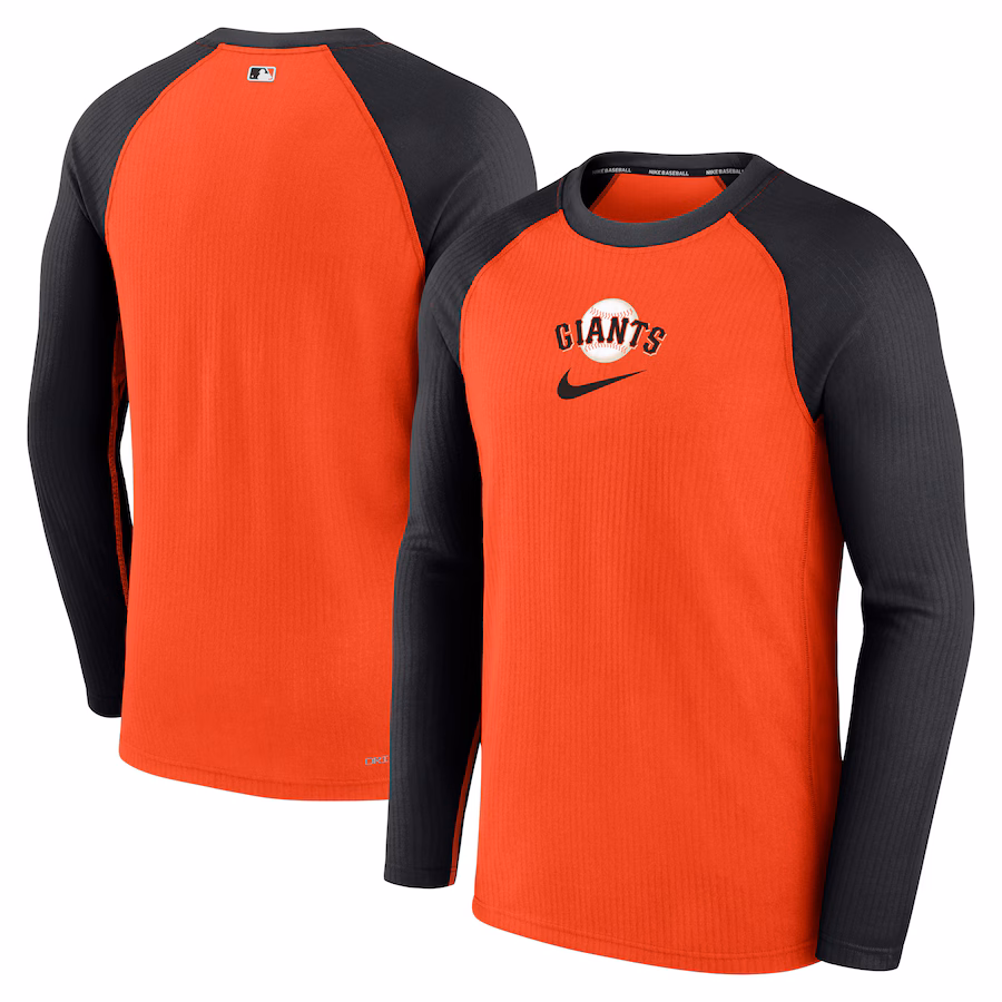 Men's San Francisco Giants Nike Orange Authentic Collection Game Raglan Performance Long Sleeve T-Shirt