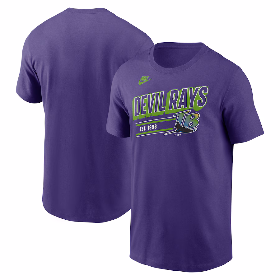 Men's Tampa Bay Rays Nike Purple Cooperstown Collection Retro T-Shirt