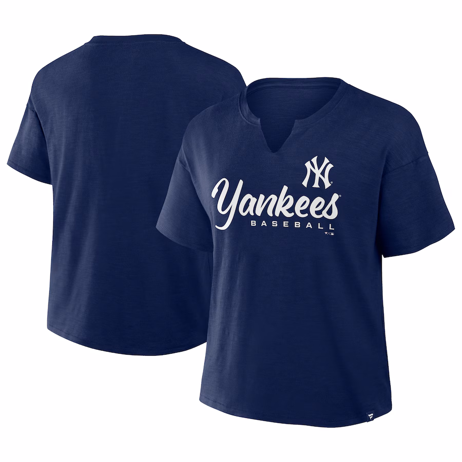 Women's New York Yankees Fanatics Navy Fan Fave Stadium Slub T-Shirt